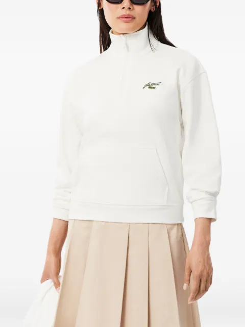 Lacoste logo-patch half-zip sweatshirt White SF8504