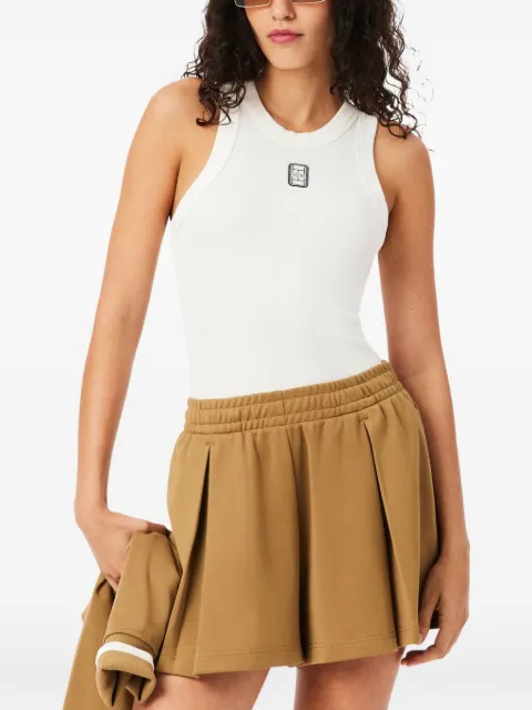 Lacoste sleeveless slim-fit ribbed-knit top with emblem detail White TF8122