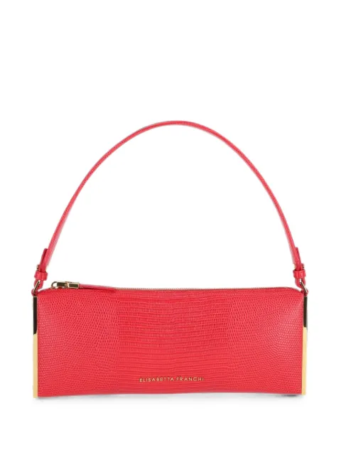 Elisabetta Franchi lizard-effect gold-tone trim shoulder bag Red BS15A66E2