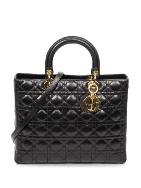 Christian Dior Pre-Owned Lady Dior Cannage tote bag Black MA0092
