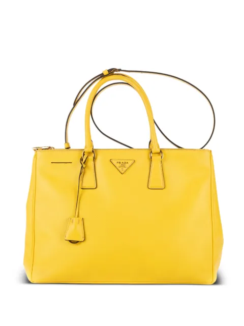 Prada Pre-Owned Galleria double-zip tote bag Yellow 7T