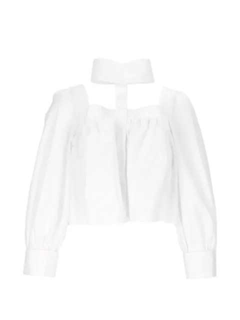 Elisabetta Franchi cut-out long-sleeve shirt White CA17566E2