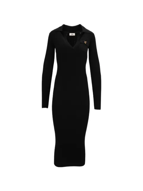 Elisabetta Franchi knit dress with openwork embroideries Black AM08B66E2