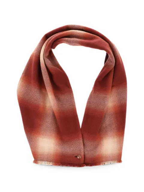 GOD'S TRUE CASHMERE plaid frayed-edge scarf Red FW25A2015CASTOMCAR