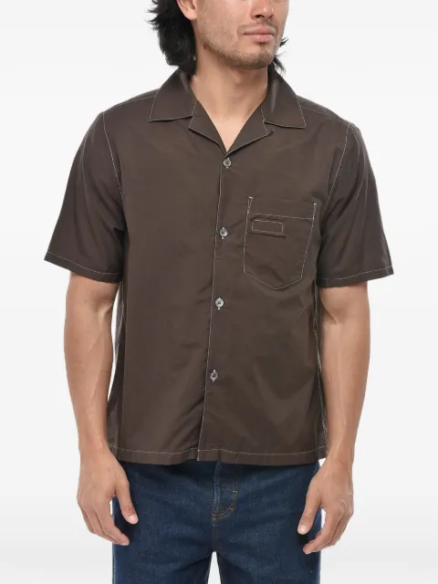 Berner Kühl contrast-stitch short-sleeve shirt Brown 372S22