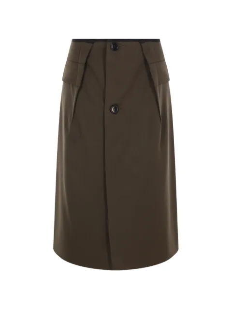 Ter Et Bantine button-fastening pleat-detail midi skirt Green W4112600776