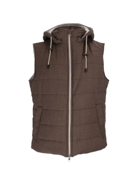 L.B.M. 1911 quilted hooded gilet Brown 937164538