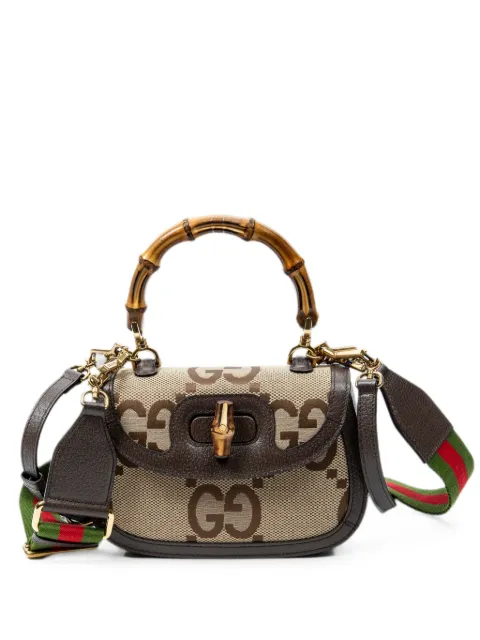 Gucci Pre-Owned 1947 Bamboo flap tote bag Neutrals 675797498879