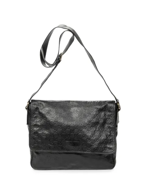 Gucci Pre-Owned large Guccissima messenger bag Black 223665002122
