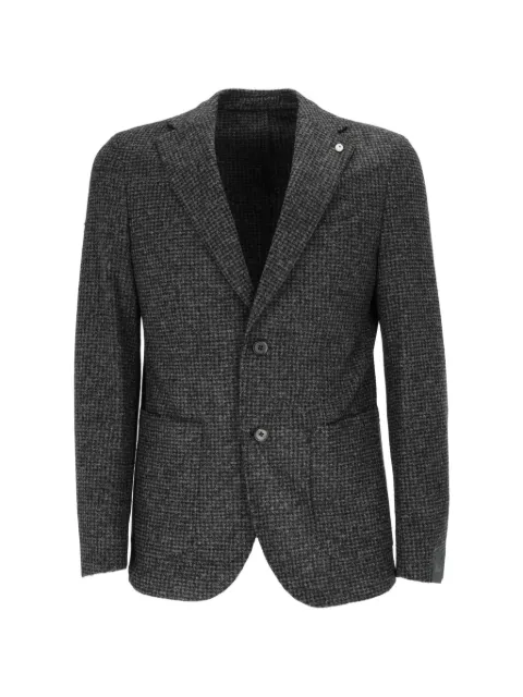 BRANDO houndstooth-pattern single-breasted blazer Grey 281165737