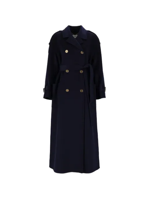 Elisabetta Franchi double-breasted belted coat Blue CP02D66E2