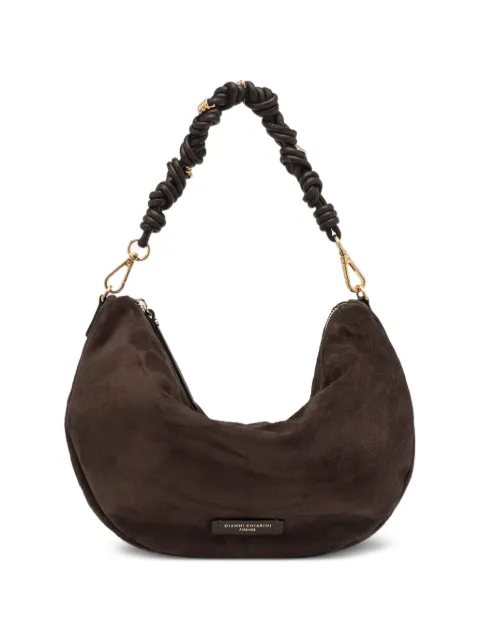 GIANNI CHIARINI Cleo suede twisted-handle shoulder bag Brown BS12691CMPLCLEO