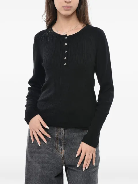 DUNST ribbed-knit long-sleeve sweater Black UDSW5A205BK
