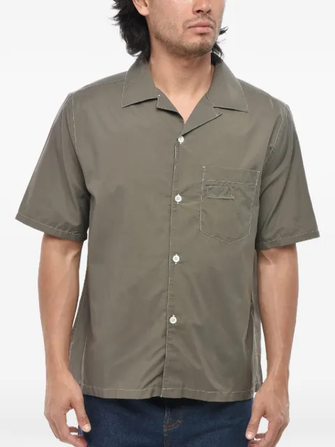 Berner Kühl contrast-stitch short-sleeve shirt Brown 372S22064