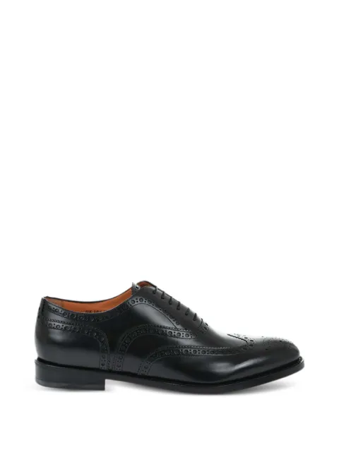 Santoni brogue-detail leather derby shoes Black MCOS08150JB7KTIZN01