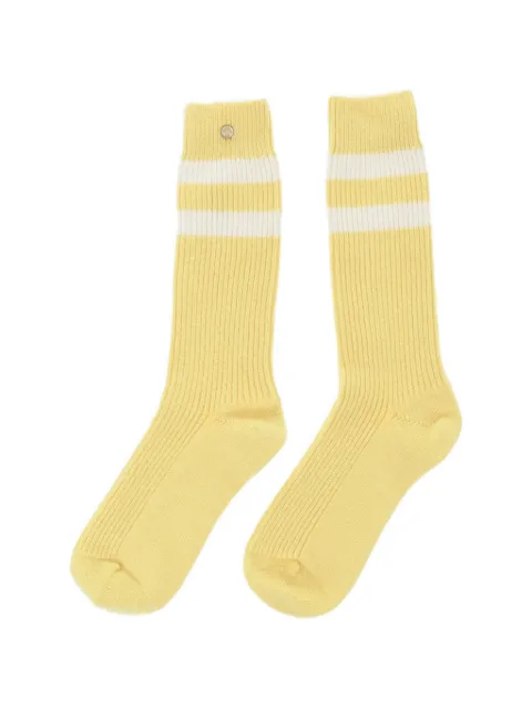 GOD'S TRUE CASHMERE striped ribbed-knit socks Yellow FW25A2008CASLEMROQ