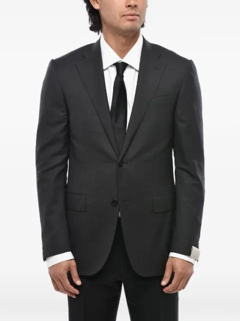 Marina Rinaldi single-breasted virgin wool blazer Grey 8562680117072013