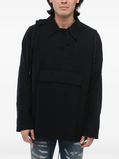 Auralee belted hooded jacket Black A23AP01VT