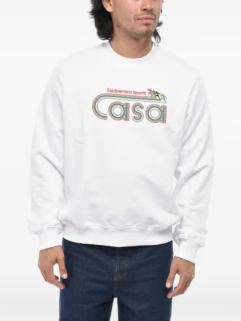 Casablanca garment-dyed cotton crewneck sweatshirt Equipement Sportif White MPS25JTP293002