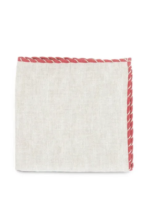 Eleventy contrast-trim pocket square Neutrals H77POCA01TES0H048