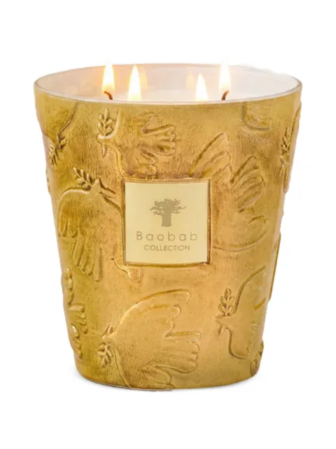 Baobab Collection Dove embossed ceramic scented candle (16cm) Gold MAX16PDOV