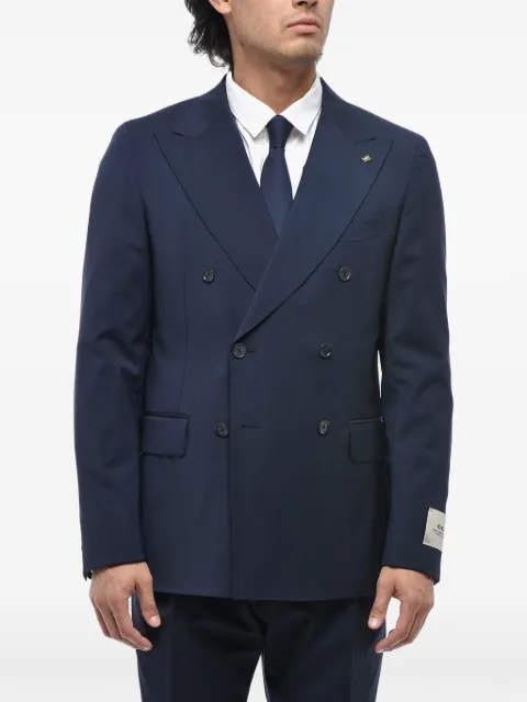 Corneliani double-breasted peak-lapel suit Blue 27NZ942768563004