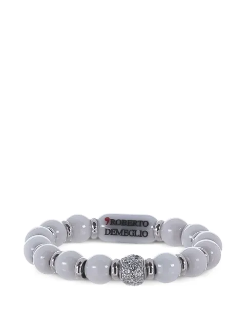 Roberto Demeglio logo-detail diamond ring Silver 9S1PB1DB7