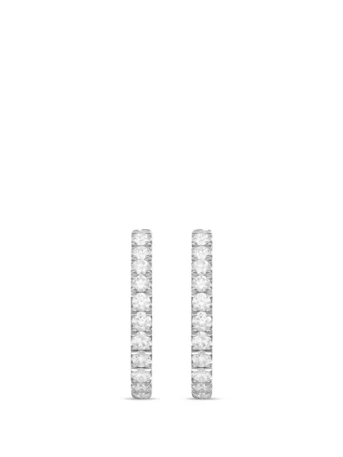 Melissa Kaye medium Clara diamond hoop earrings Silver E2317A