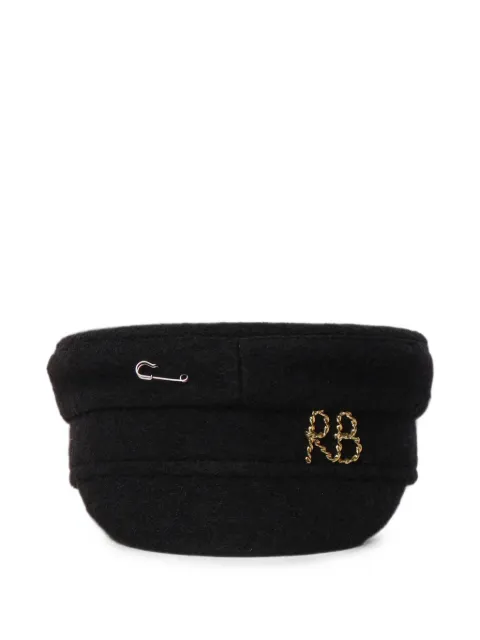 Ruslan Baginskiy logo-plaque safety-pin baker boy hat Black KPC033