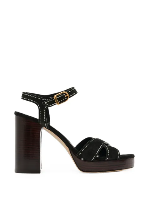 Stuart Weitzman Dayna contrast-stitch platform sandals Black SO136