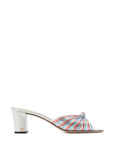 Valentino Garavani VLogo Signature knotted mules Silver WS0PJ7UVK2VA