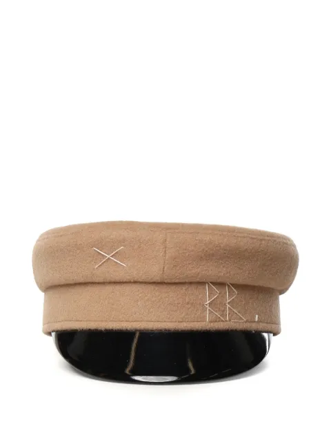Ruslan Baginskiy logo-embroidered patent-peak baker boy hat Neutrals KPC036BEIGE