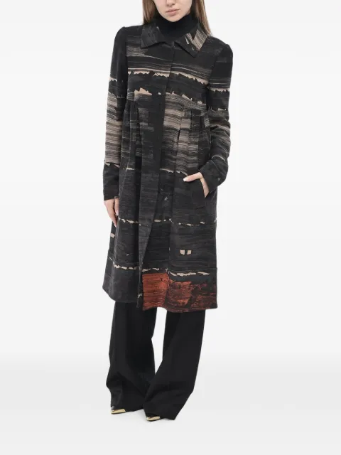 Giambattista Valli printed single-breasted coat Black N03256140001