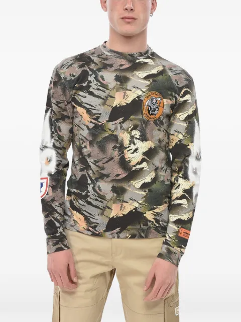 Heron Preston camouflage-print long-sleeve sweater Grey HMAB021S22JER0015901