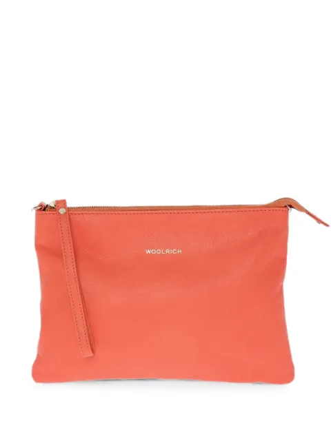 Woolrich hammered leather clutch bag Red CFWRBA0025FRUT2799