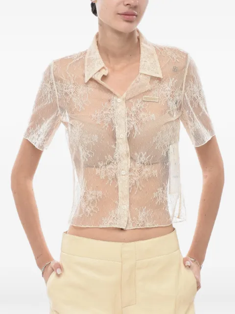 Off-White lace bowling shirt Romantic Neutrals OWGA124G23FAB0016161
