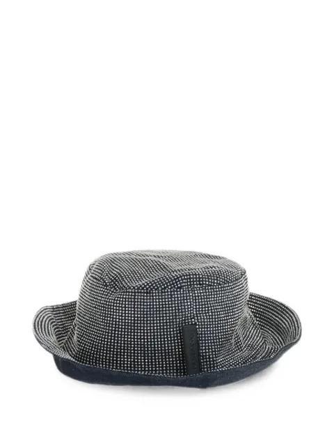 JW Anderson rhinestone-embellished logo-patch bucket hat Blue AC0176FA0277INDIGOSILVE27