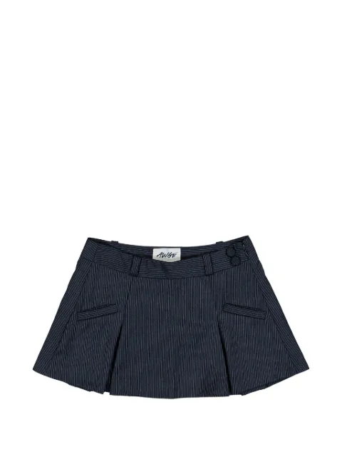 AWGE pinstripe-pattern pleated mini skirt Grey AS6SWK01BPTR361813
