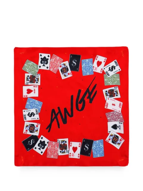 AWGE cards-print logo-print foulard Red AS6SXA02APTF109S22