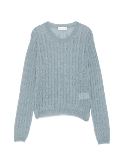 Roberto Collina cable-knit metallic-thread sweater Blue 263FXB24001