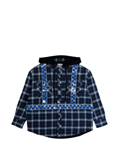 AWGE check-pattern reflective-detail jacket Blue AS6SMJ11BPTQ097560