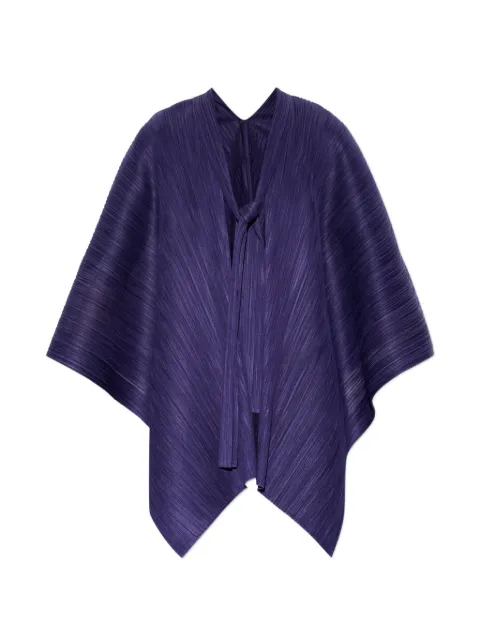 Pleats Please Issey Miyake pleated tie-neck cape Purple PP66JE2310