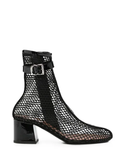 Alaïa mesh buckle-strap ankle boots Black AA3B2005A028
