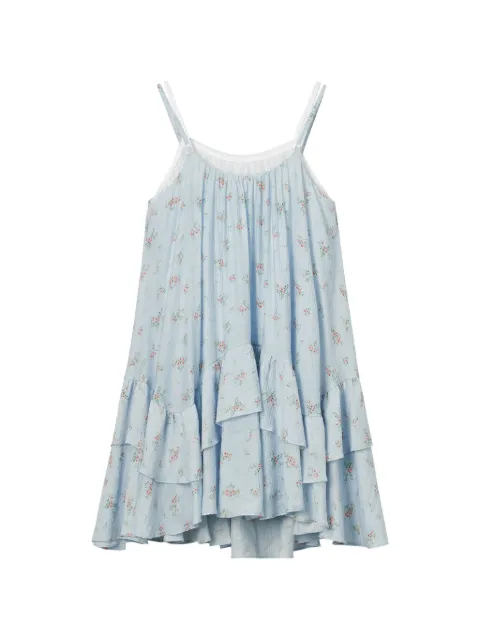 b+ab floral-print ruffled mini dress Blue 6U209AS