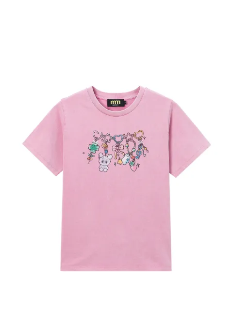 Mini Cream graphic-print bow-detail T-shirt Pink 6UM661A