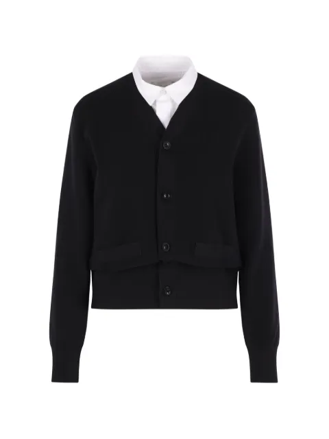 sacai layered V-neck cardigan Black 2608619