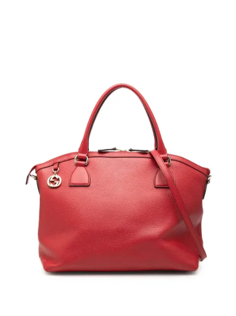 Gucci Pre-Owned 2000-2015 Large Dollar Calfskin GG Charm Dome satchel Red 9U4QRIWAT0JL6XYP