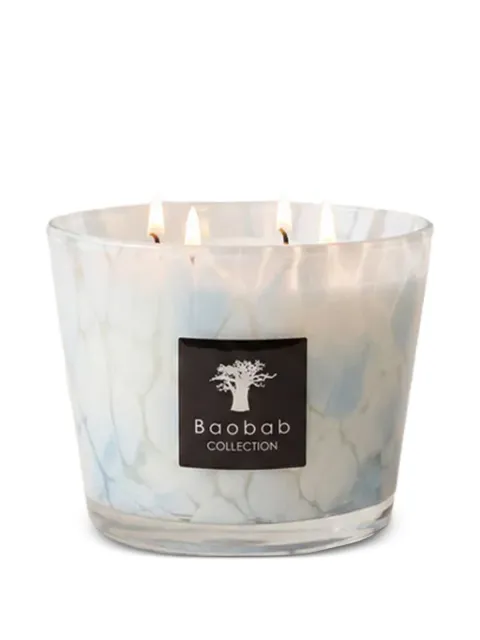Baobab Collection Sapphire Pearls mottled-effect scented candle (10cm) White MAX10PS