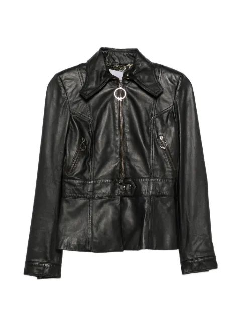 John Richmond Vintage 2000s zip-up leather jacket Black JR650CDG