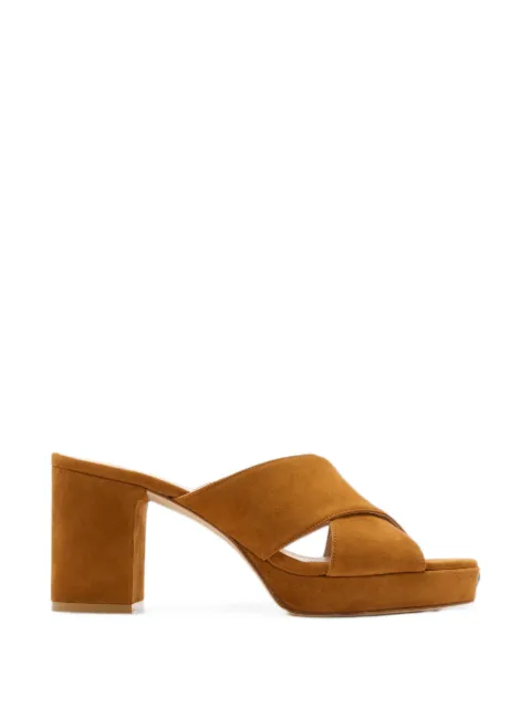 Stuart Weitzman crossover-strap platform sandals Brown SO214